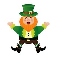 Happy Saint Patrick's Day. Laughing Leprechaun vector template