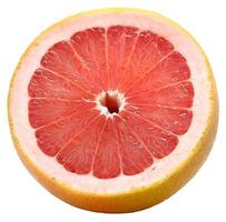 AI generated half of pink grapefruit isolated on white background photo