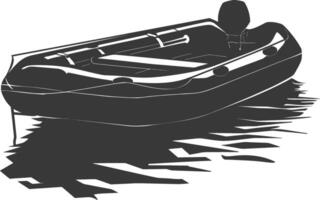 AI generated Silhouette a inflatable boat black color only vector