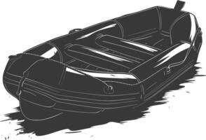 AI generated Silhouette a inflatable boat black color only vector