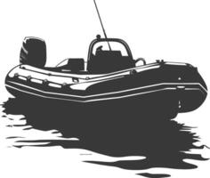 AI generated Silhouette a inflatable boat black color only vector