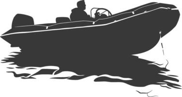 AI generated Silhouette a inflatable boat black color only vector