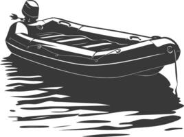 AI generated Silhouette a inflatable boat black color only vector