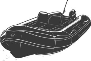 AI generated Silhouette a inflatable boat black color only vector