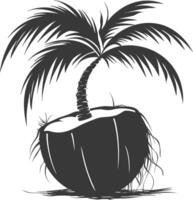 ai generado silueta Coco Fruta negro color solamente vector