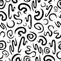 Simple monochromatic doodle curvy lines vector seamless pattern. Snake shaped hand-drawn elements on white backdrop. Creative art texture for printing on different surfaces.