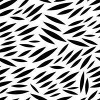Black almond shaped elements on white background minimal seamless vector pattern. Creative art texture for printing on various surfaces or usage in graphic design projects.