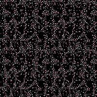 Small to large organic pink and white dots on black background seamless pattern. Surface art stock vector for printing on different surfaces or use in graphic design projects.