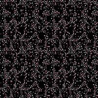 Small to large organic pink and white dots on black background seamless pattern. Surface art stock vector for printing on different surfaces or use in graphic design projects.