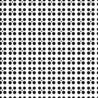 Seamless grid of grouped black dots pattern on white background. Surface art stock vector with simple geometric shapes