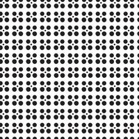 Seamless grid of grouped black dots pattern on white background. Surface art stock vector with simple geometric shapes