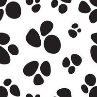 Pebble like black spots placed in seamless vector pattern. Groups of black stones repeated on white background. Minimal surface art for printing on various surfaces or use in graphic design projects.