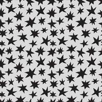 a mano dibujado negro estrellas en gris antecedentes vector sin costura modelo. superficie Arte vector sin costura modelo para impresión en diferente superficies o uso en gráfico diseño proyectos