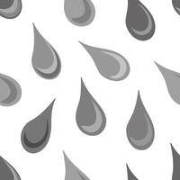 Hand drawn gray shaded drops isolated on white background vector seamless pattern. Subtle surface art for printing or use in graphic design projects.