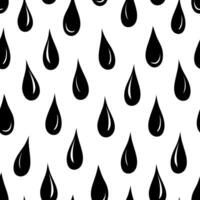 Hand drawn black droplets on white background. Black and white polka drops vector seamless pattern. Appealing surface art for printing or use in graphic design projects.