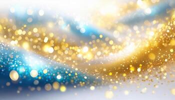 AI generated Abstract background with gold particle, Christmas Golden light shine particles Bokeh Effect Holiday Glitter, Generated AI photo