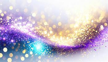 AI generated Abstract background with gold particle, Christmas Golden light shine particles Bokeh Effect Holiday Glitter, Generated AI photo