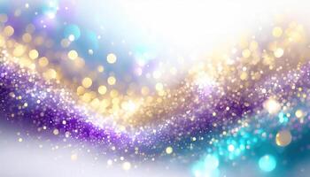 AI generated Abstract background with gold particle, Christmas Golden light shine particles Bokeh Effect Holiday Glitter, Generated AI photo