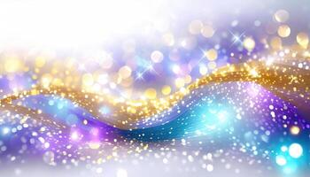 AI generated Abstract background with gold particle, Christmas Golden light shine particles Bokeh Effect Holiday Glitter, Generated AI photo