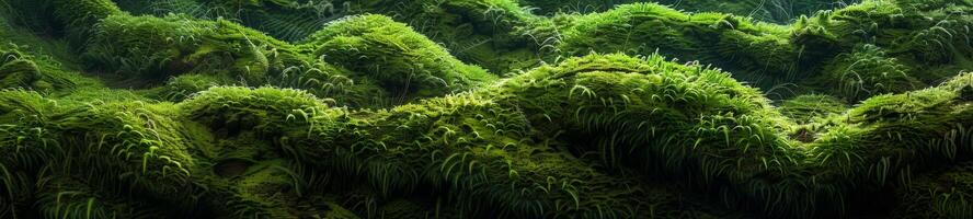 AI generated fluffy moss texture photo