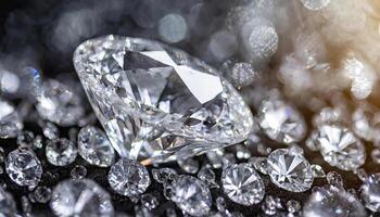 AI generated Diamonds can be used for background or wallpaper, backdrop so beautiful and refreshing, Generated AI photo