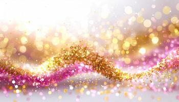 AI generated Abstract background with gold particle, Christmas Golden light shine particles Bokeh Effect Holiday Glitter, Generated AI photo