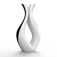 AI generated Elegant modern vase with a curvaceous black and white design on a plain background, embodying contemporary style photo