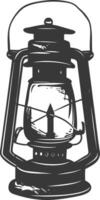 AI generated Silhouette old unique lantern black color only vector