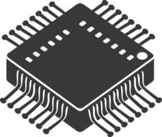 AI generated Silhouette IC or Integrated Circuit single electronic component vector