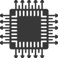 AI generated Silhouette IC or Integrated Circuit single electronic component vector