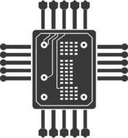 ai generado silueta ic o integrado circuito soltero electrónico componente vector