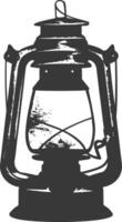 AI generated Silhouette old unique lantern black color only vector