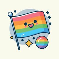 Cute rainbow pride flag vector illustration