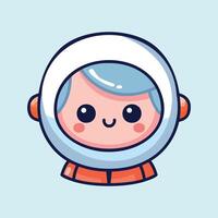 Vector cute old astronaut cartoon character illustration