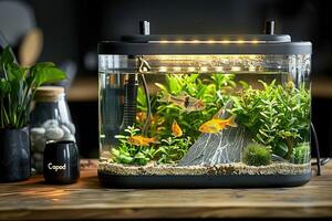 AI generated fish tank aquarium at home inspiration ideas professional photography photo