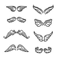 vector wings icon set. element for logo, label, emblem, sign. illustration