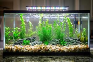 AI generated fish tank aquarium at home inspiration ideas professional photography photo