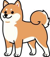 shiba inu linda dibujos animados vector