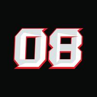 Number Racing 08 design vector