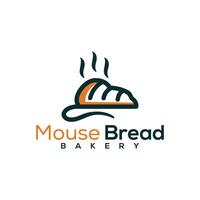 Mouse Bread Logo Design vector