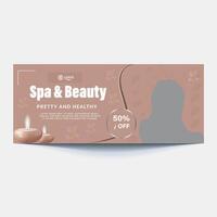 spa and beauty banner template. Spa, beauty, and massage social media post. Flat design vector with a photo space. Usable for social media, banner, and web internet