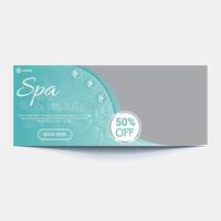 spa and beauty banner template. Spa, beauty, and massage social media post. Flat design vector with a photo space. Usable for social media, banner, and web internet