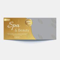 spa and beauty banner template. Spa, beauty, and massage social media post. Flat design vector with a photo space. Usable for social media, banner, and web internet