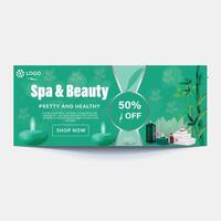 spa and beauty banner template. Spa, beauty, and massage social media post. Flat design vector with a photo space. Usable for social media, banner, and web internet