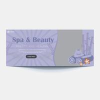 spa and beauty banner template. Spa, beauty, and massage social media post. Flat design vector with a photo space. Usable for social media, banner, and web internet