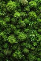 AI generated fluffy moss texture photo