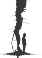 AI generated silhouette of earthquake black color only vector