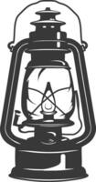 AI generated Silhouette old unique lantern black color only vector