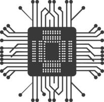 ai generado silueta ic o integrado circuito soltero electrónico componente vector