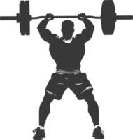 AI generated Silhouette Man weightlifting Player in action full body black color only vector